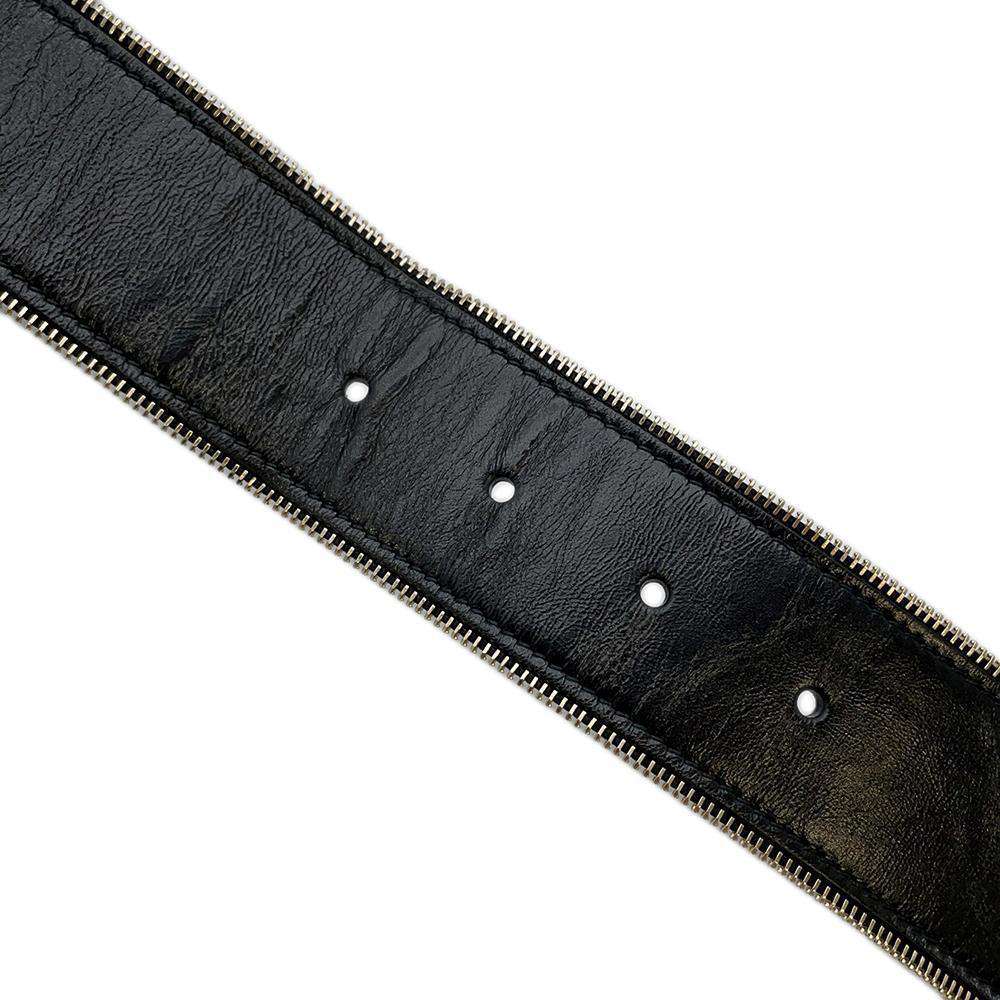 CHANEL Belt Black Lambskin Size 85