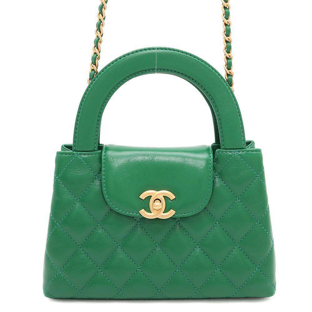 CHANEL Matelasse Shopping Chain Bag GreenAS4416 Calf Leather