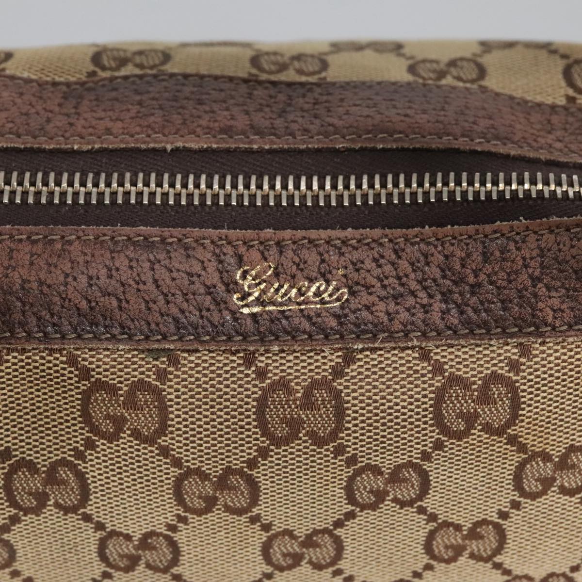 GUCCI GG Canvas Shoulder Bag Beige Gold 141470 101138