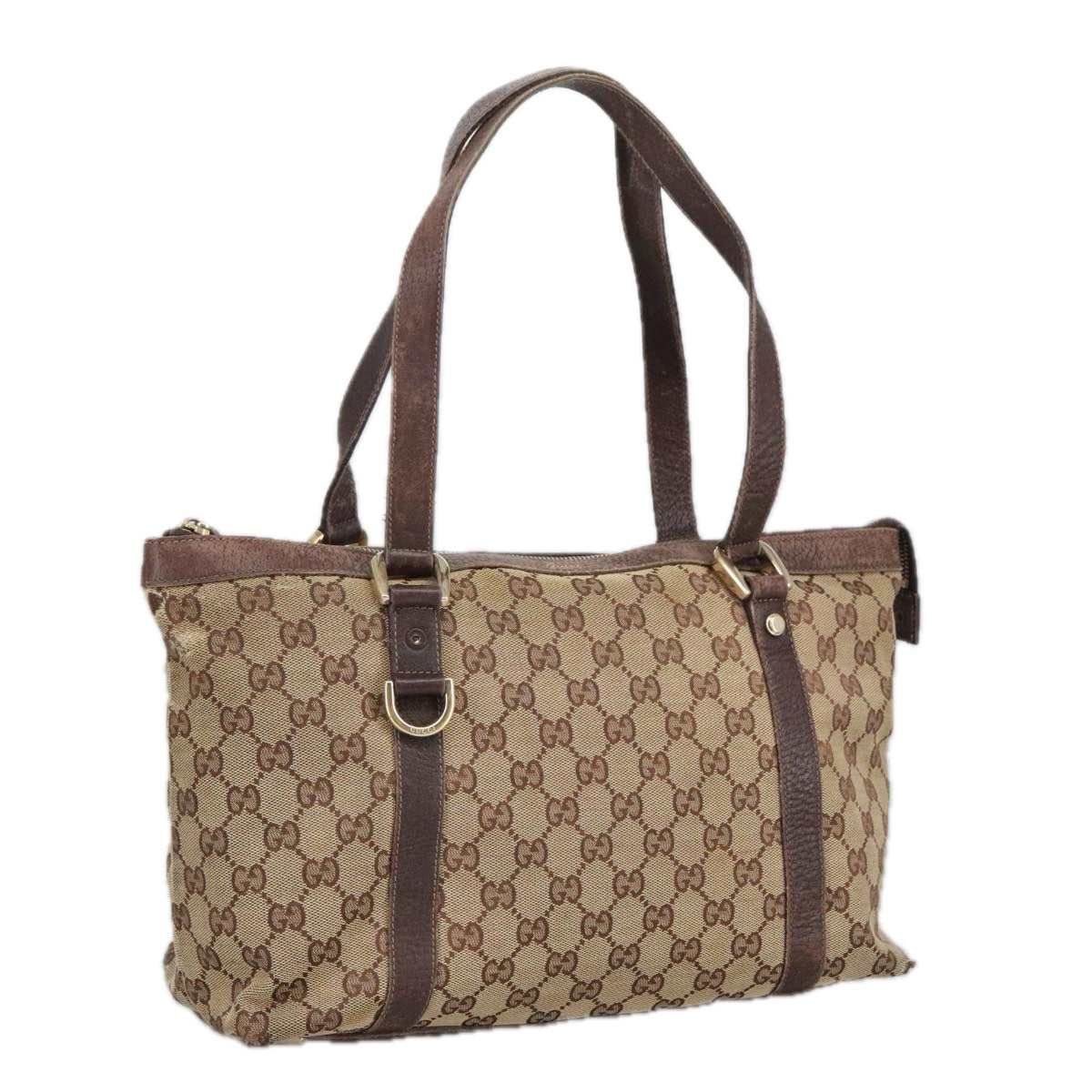 GUCCI GG Canvas Shoulder Bag Beige Gold 141470 101138