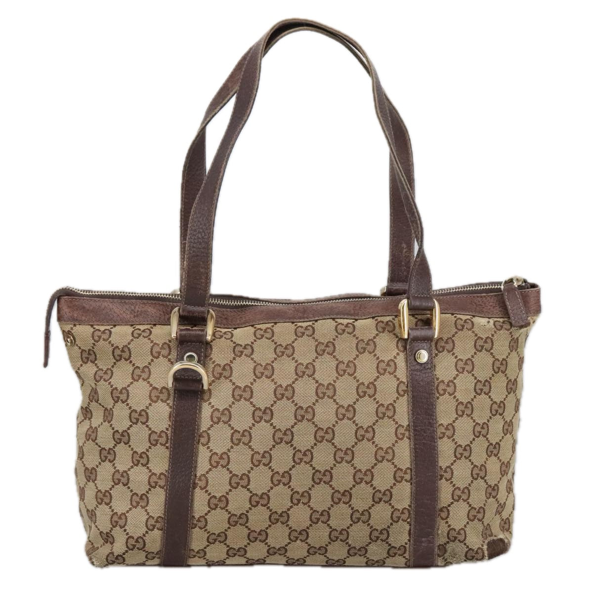 GUCCI GG Canvas Shoulder Bag Beige Gold 141470 101138