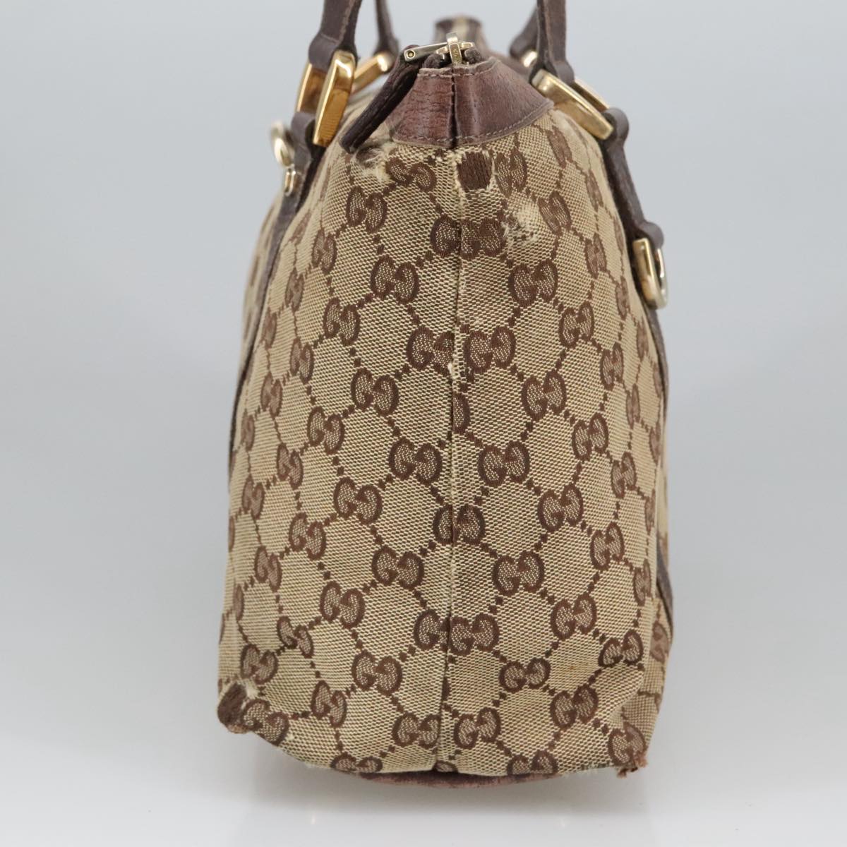 GUCCI GG Canvas Shoulder Bag Beige Gold 141470 101138