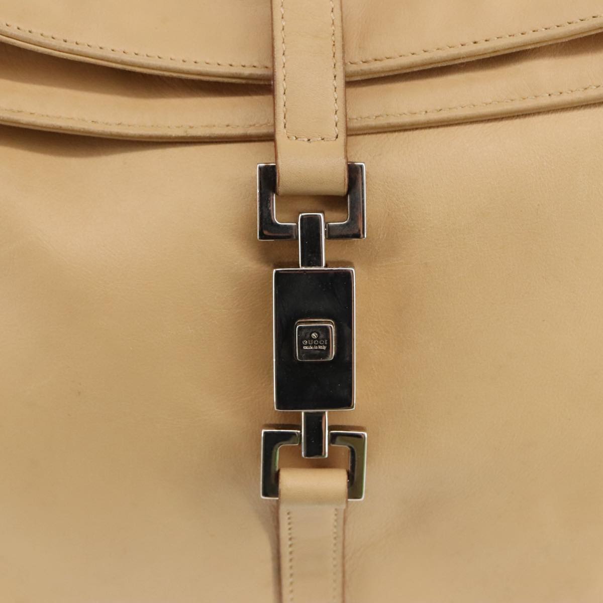 GUCCI Jackie Shoulder Bag Leather Beige 001 3734 101139