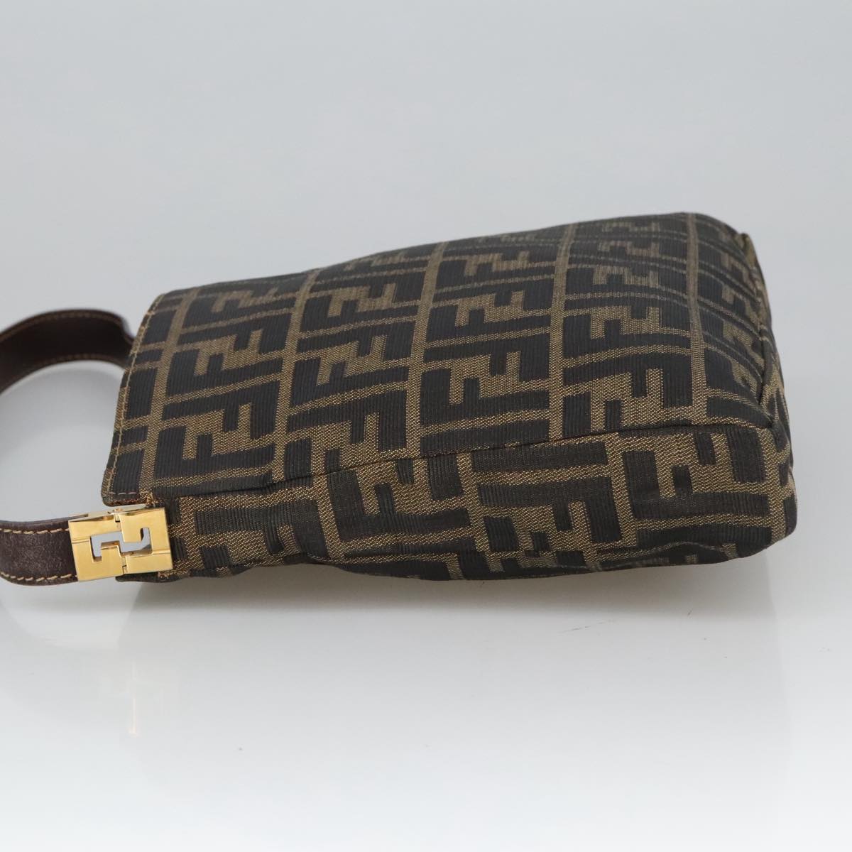 FENDI Zucca Canvas Shoulder Bag Brown Black 101147