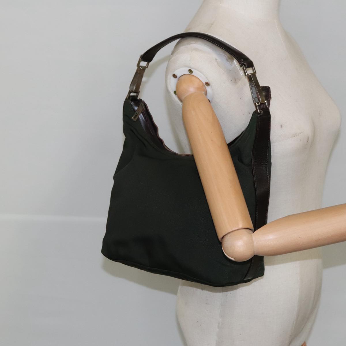 GUCCI Shoulder Bag Nylon Khaki 000 0602 3754 101148