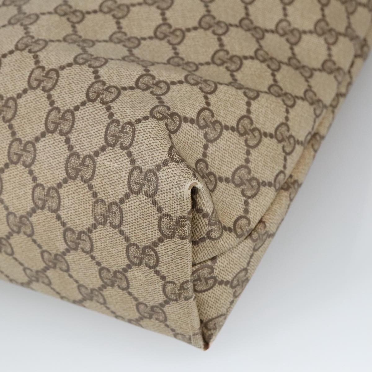 GUCCI GG Supreme Web Sherry Line Tote Bag PVC Beige 39 02 003 101156