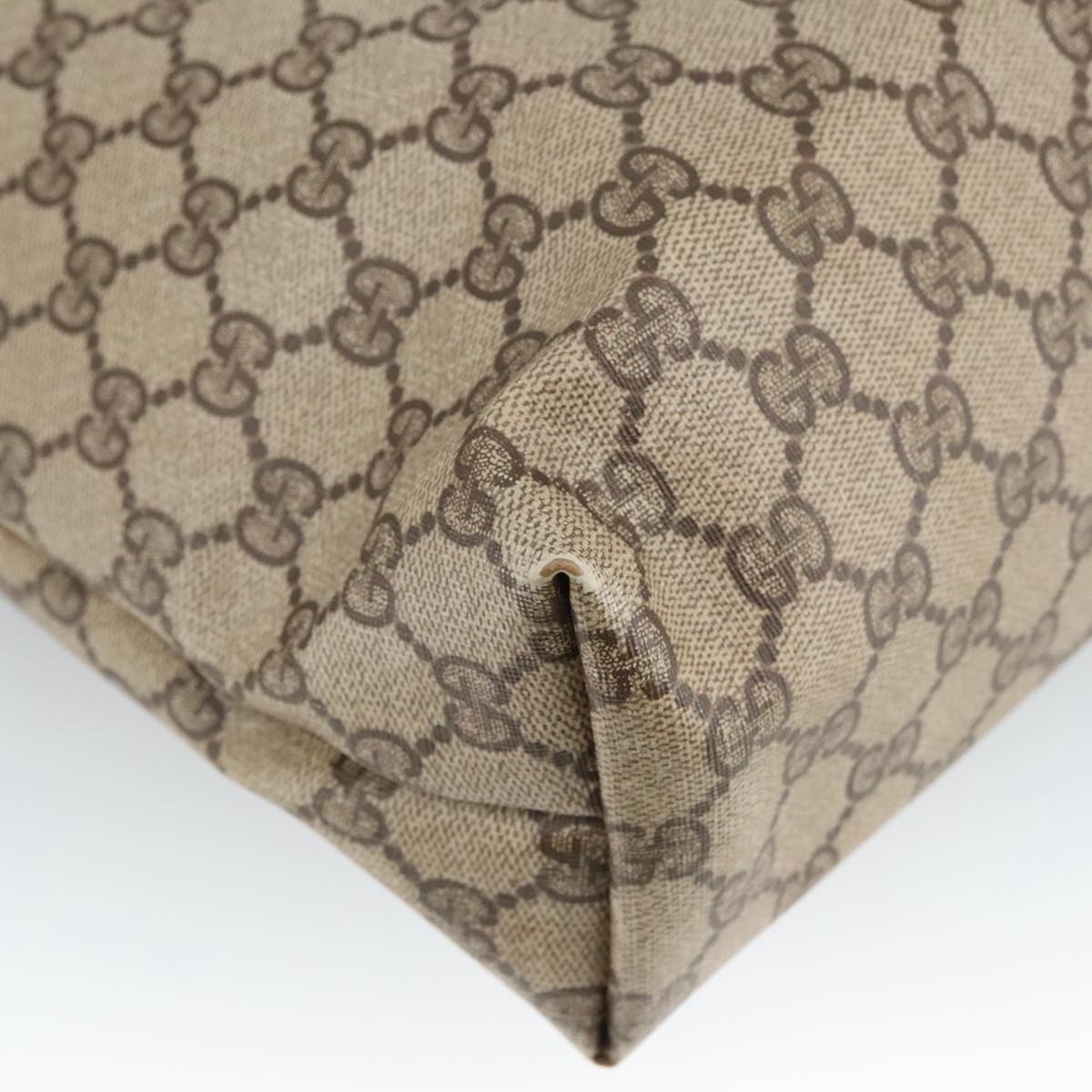 GUCCI GG Supreme Web Sherry Line Tote Bag PVC Beige 39 02 003 101156
