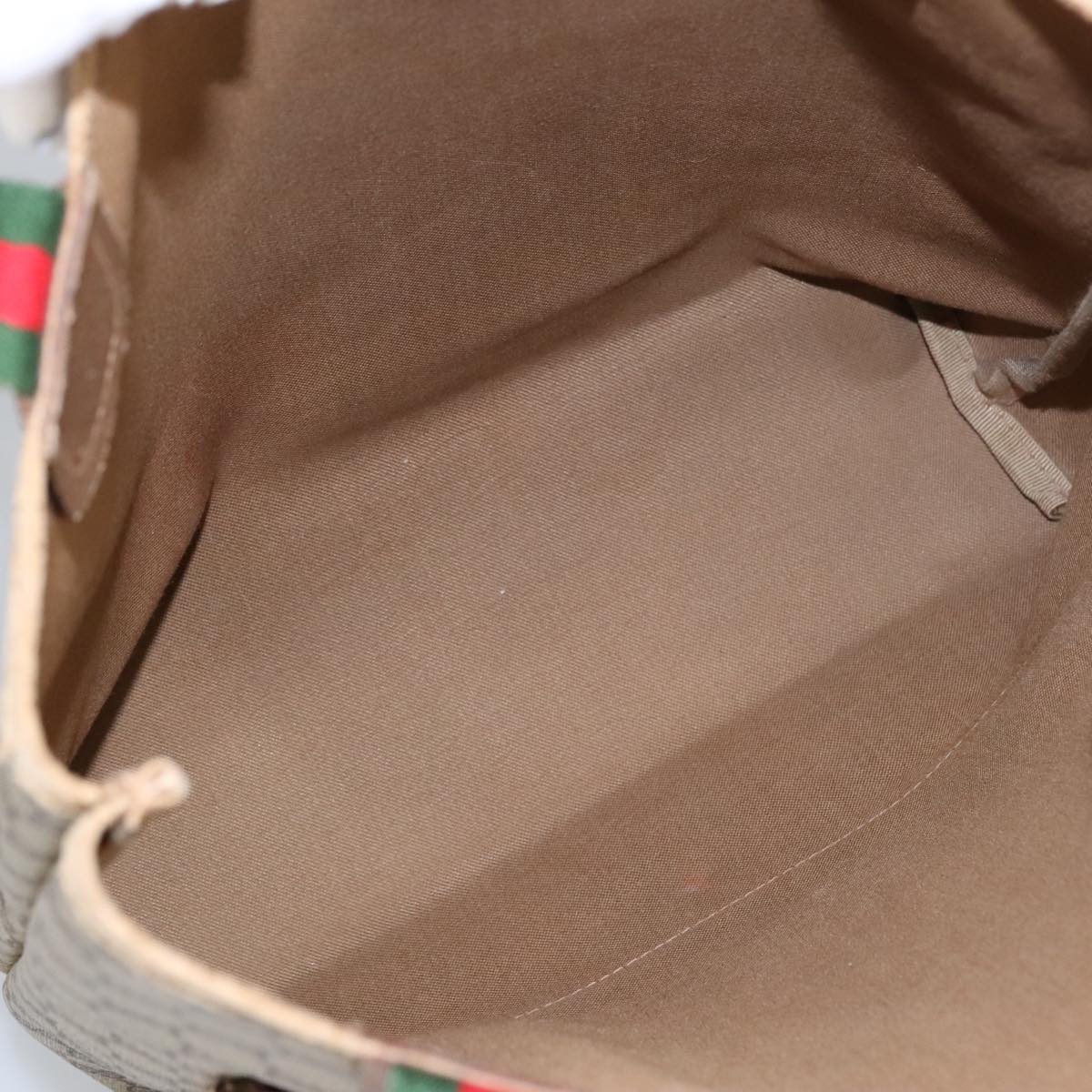GUCCI GG Supreme Web Sherry Line Tote Bag PVC Beige 39 02 003 101156