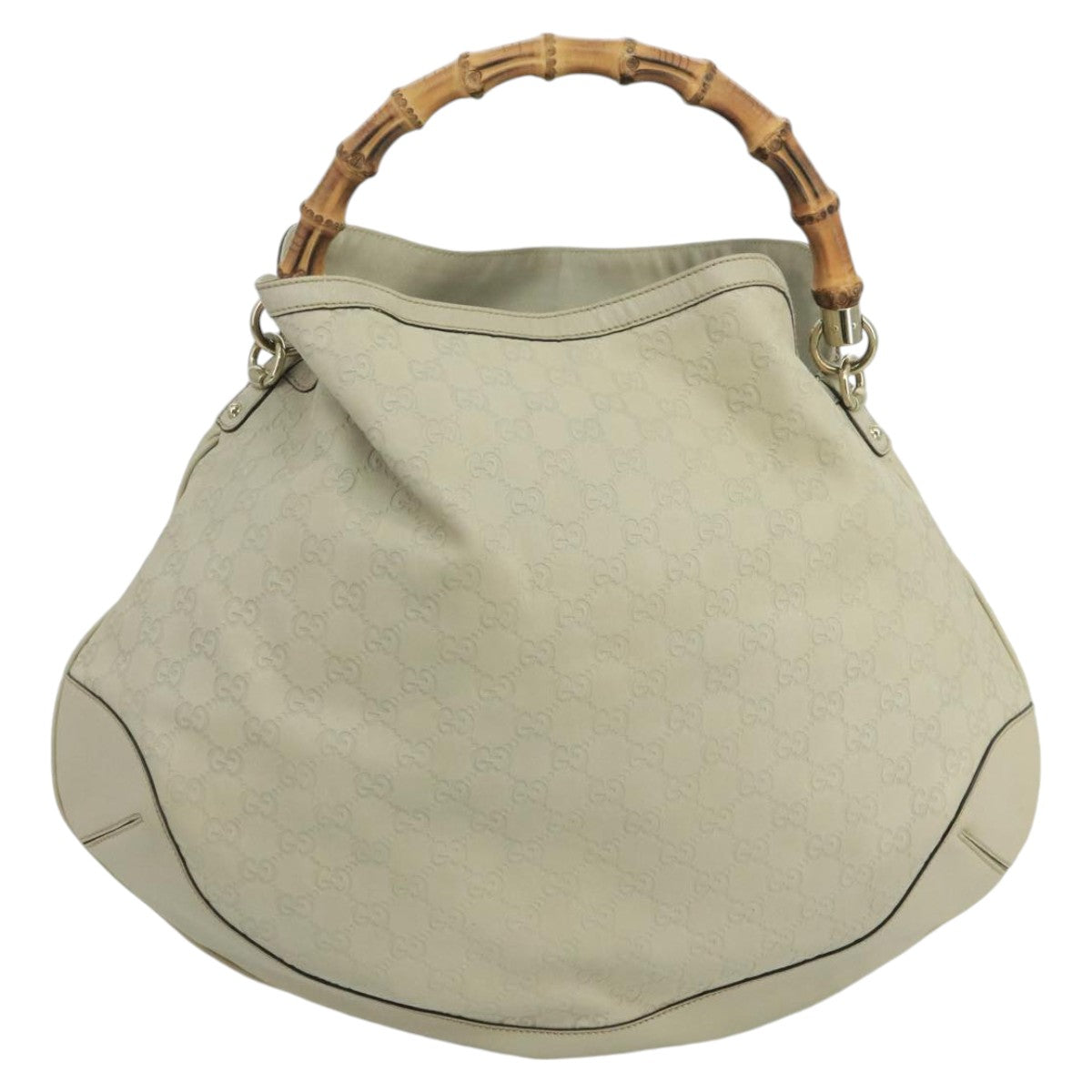 GUCCI GG Canvas Guccissima bamboo Hand Bag 2way Beige 169976 101158