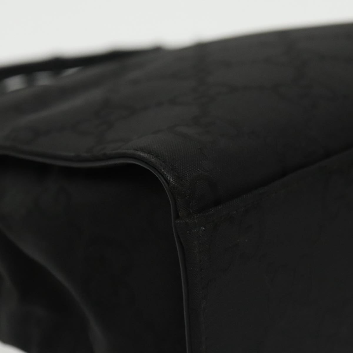 GUCCI Bamboo GG Canvas Hand Bag Nylon Black Silver 101168