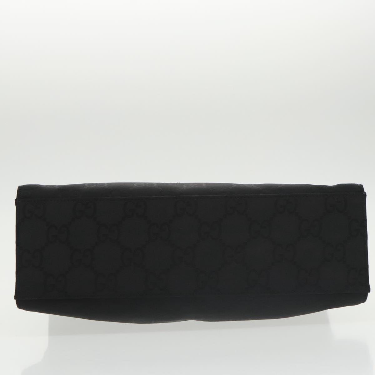 GUCCI Bamboo GG Canvas Hand Bag Nylon Black Silver 101168