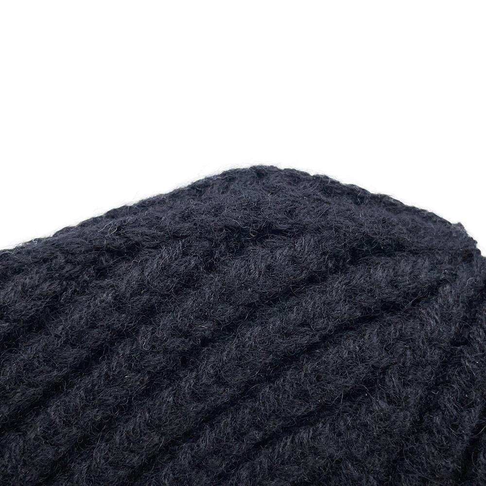 CHANEL Sequins logo knit cap BlackAA9553 Cashmere100%