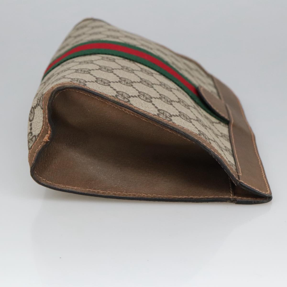 GUCCI GG Supreme Web Sherry Line Clutch Bag PVC Beige 37 014 2125 101180
