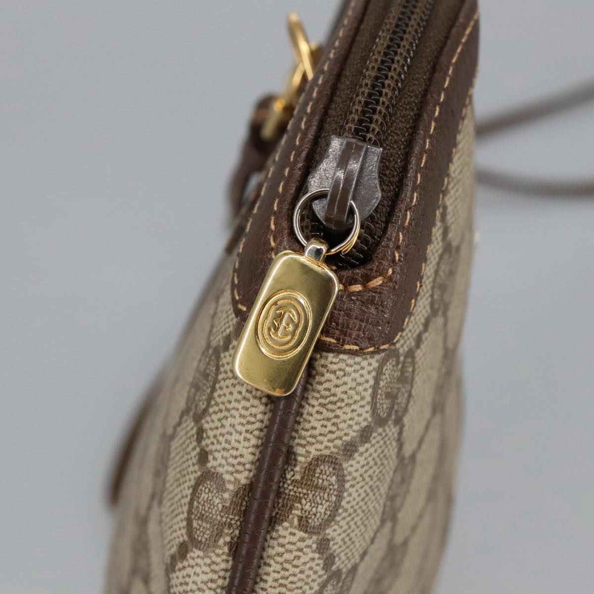 GUCCI GG Supreme Web Sherry Line Shoulder Bag PVC Beige 904 02 047 101184