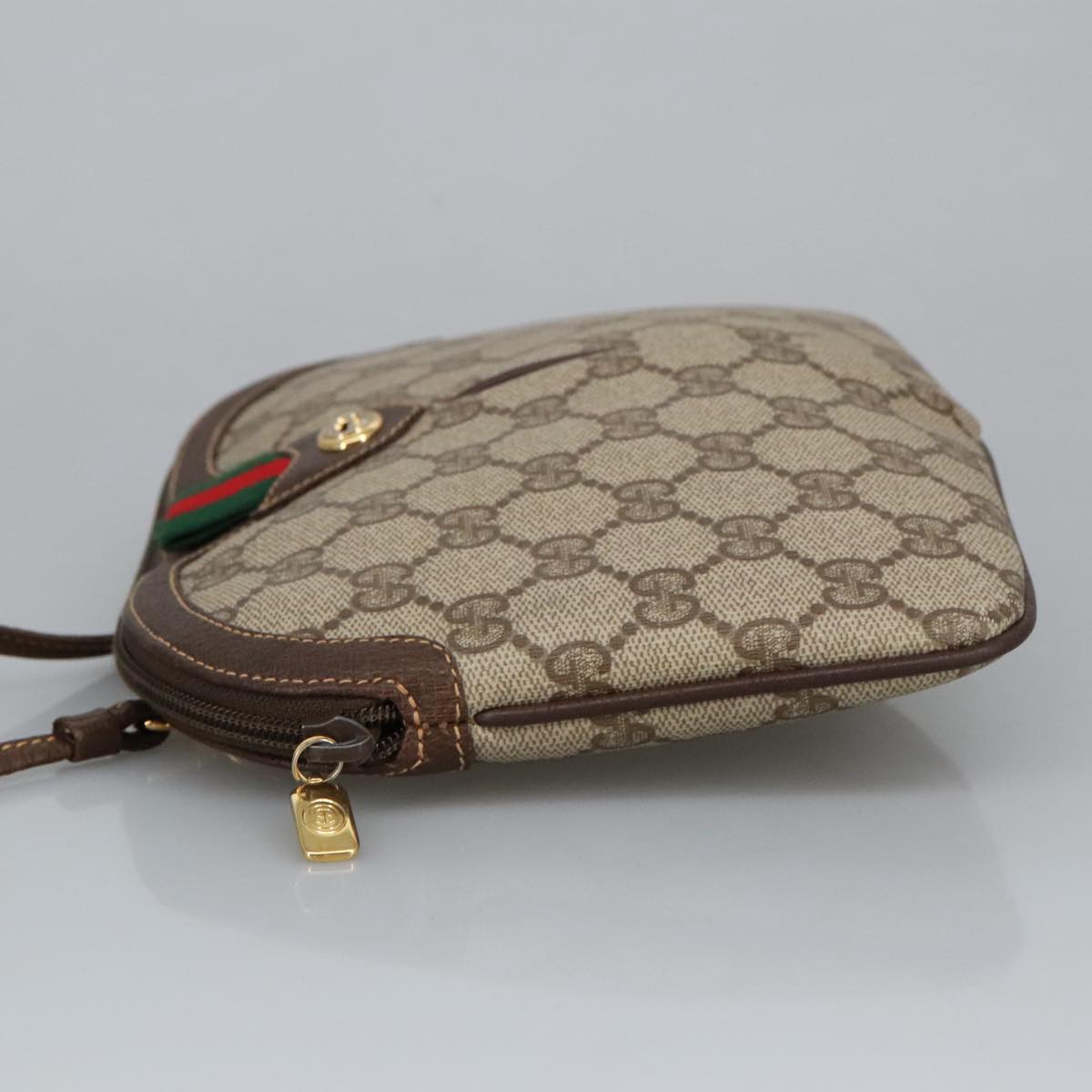 GUCCI GG Supreme Web Sherry Line Shoulder Bag PVC Beige 904 02 047 101184