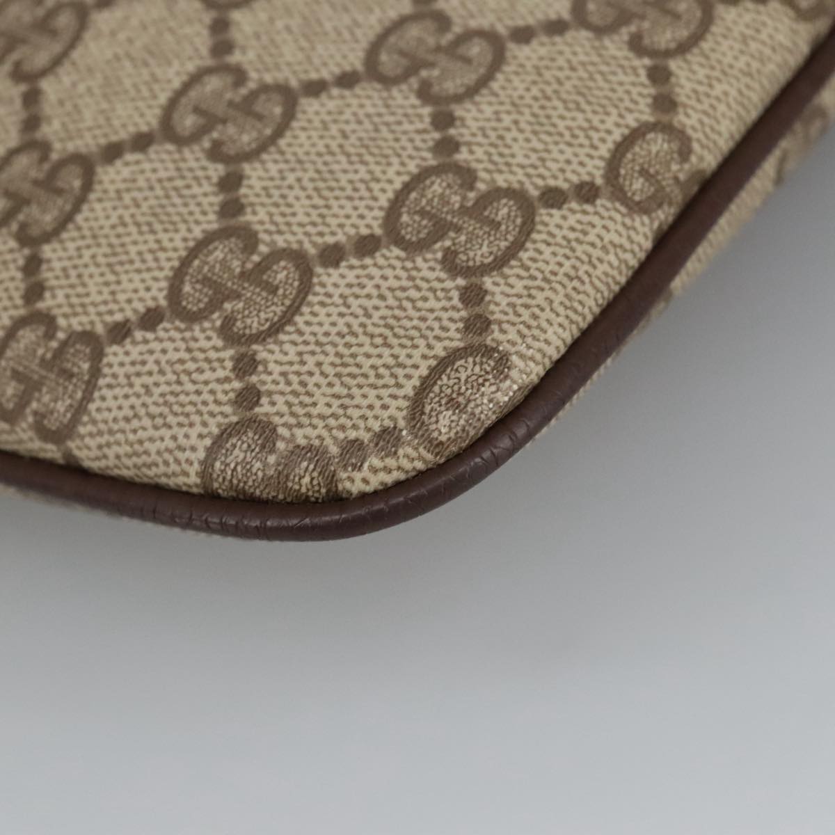 GUCCI GG Supreme Web Sherry Line Shoulder Bag PVC Beige 904 02 047 101184
