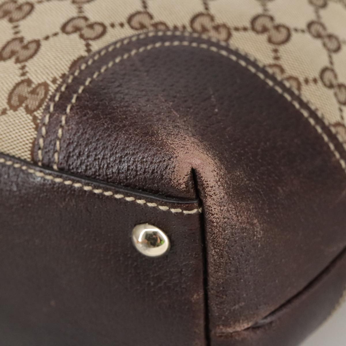 GUCCI GG Canvas Web Sherry Line Shoulder Bag Beige Gold 181779 101185
