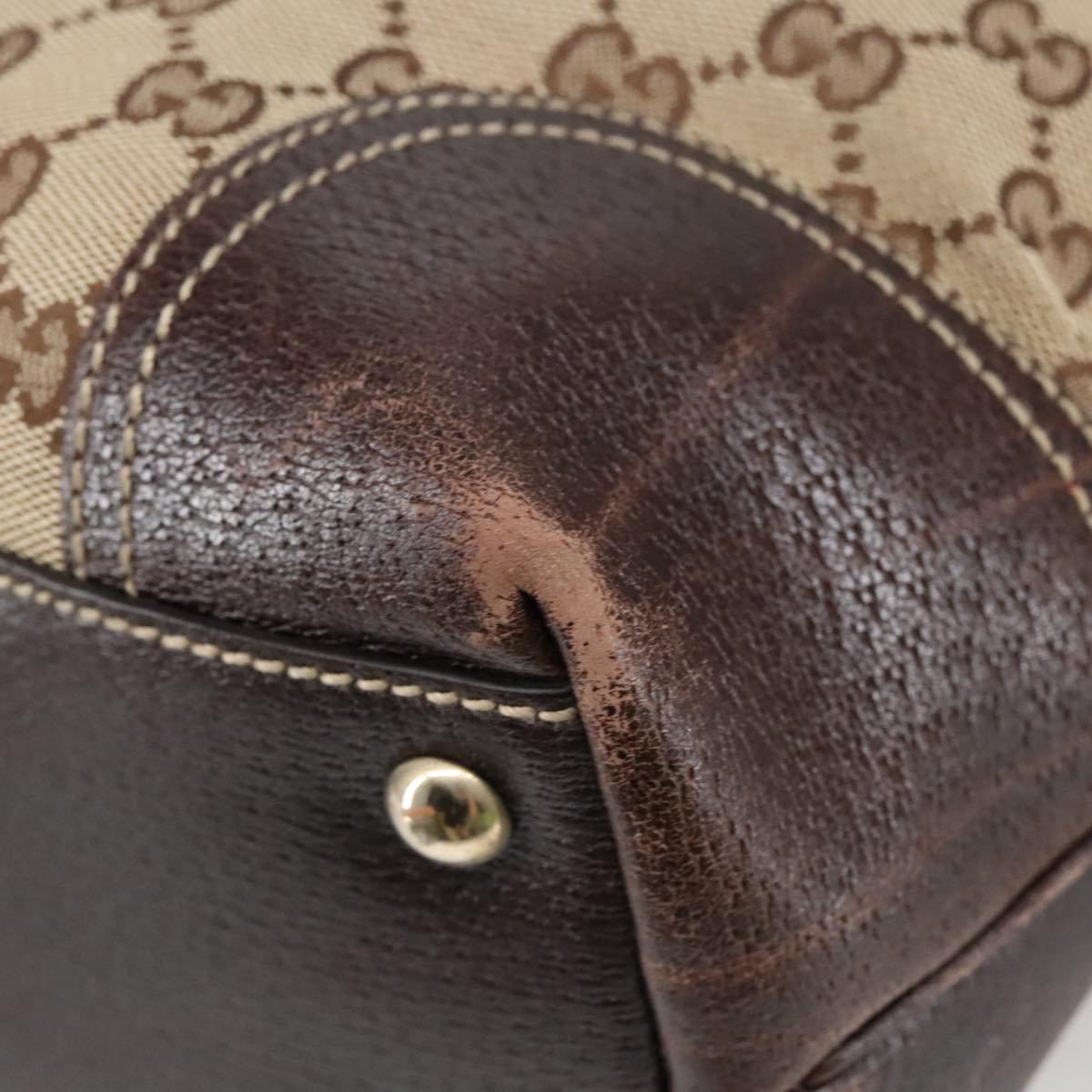 GUCCI GG Canvas Web Sherry Line Shoulder Bag Beige Gold 181779 101185