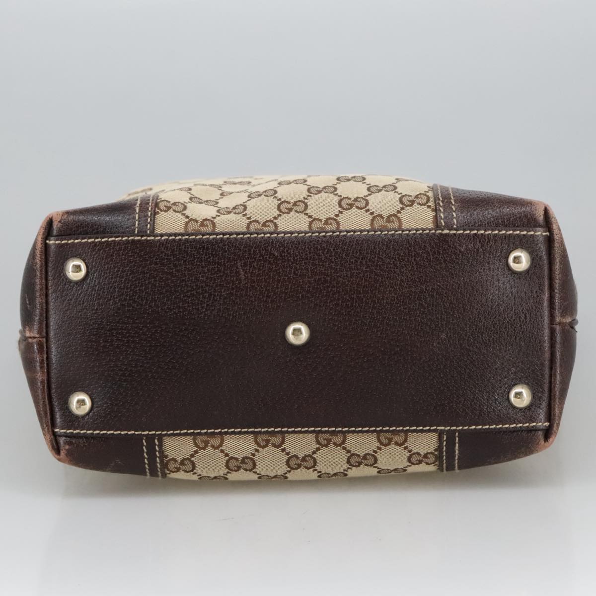 GUCCI GG Canvas Web Sherry Line Shoulder Bag Beige Gold 181779 101185