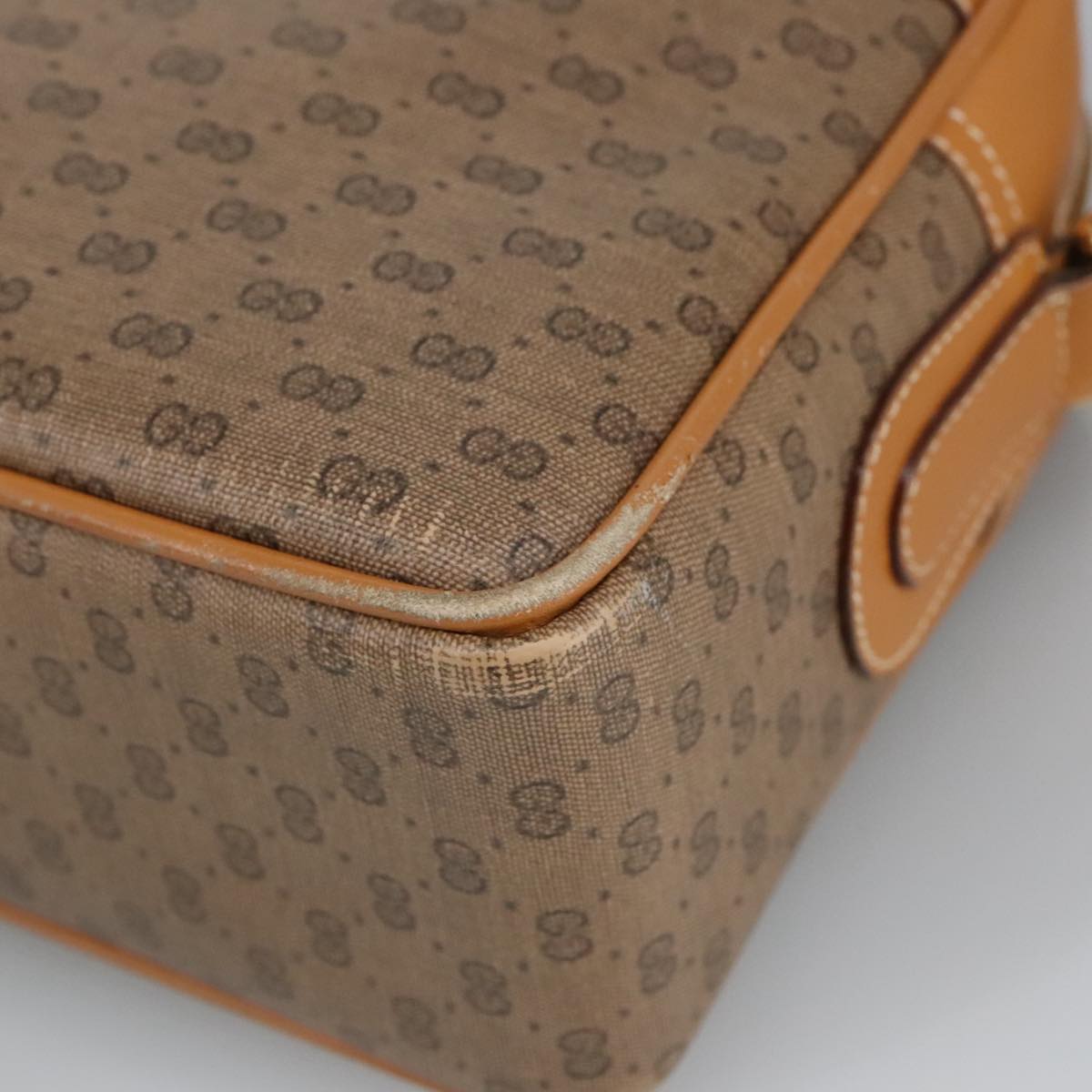 GUCCI Micro GG Supreme Shoulder Bag PVC Leather Beige Gold 101192