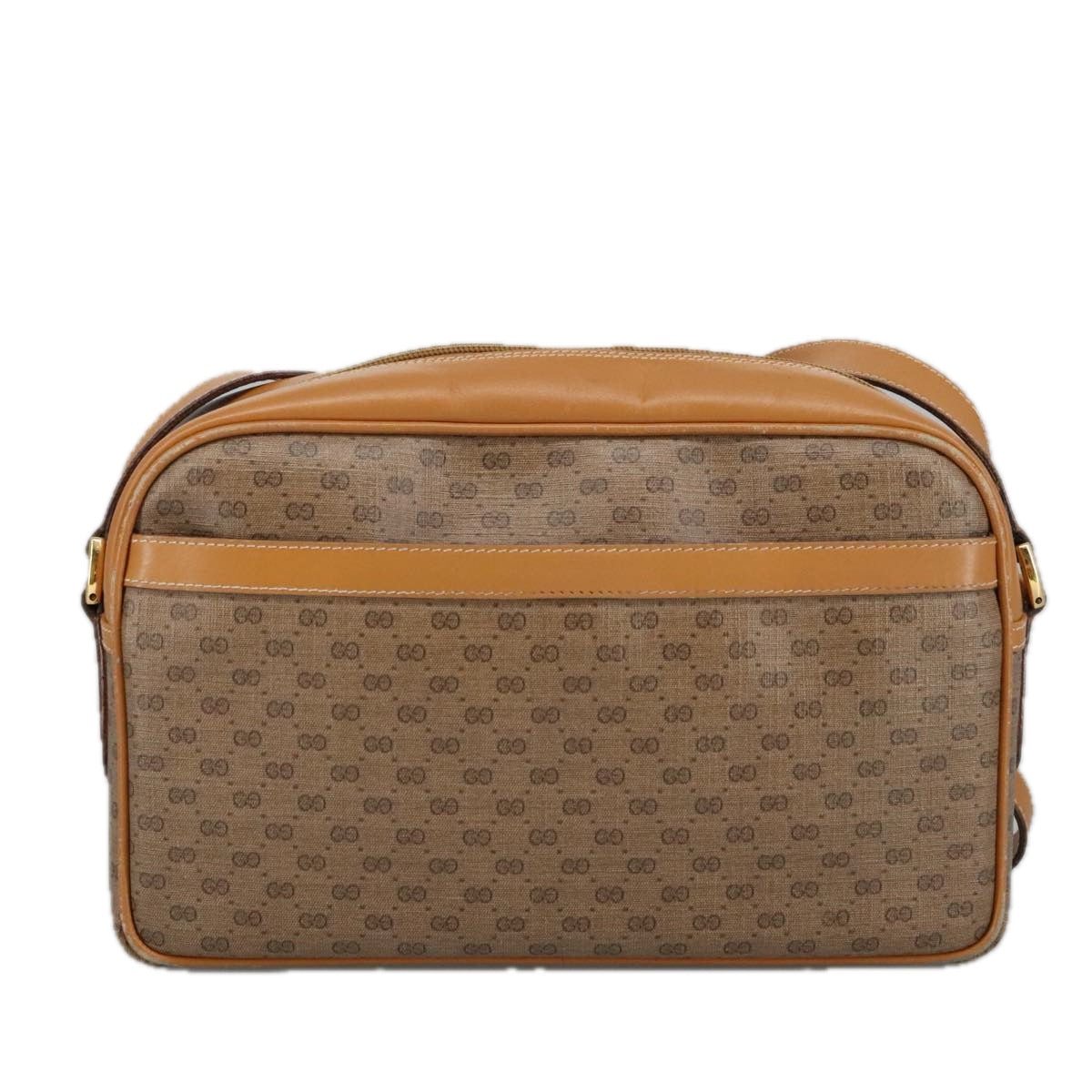 GUCCI Micro GG Supreme Shoulder Bag PVC Leather Beige Gold 101192