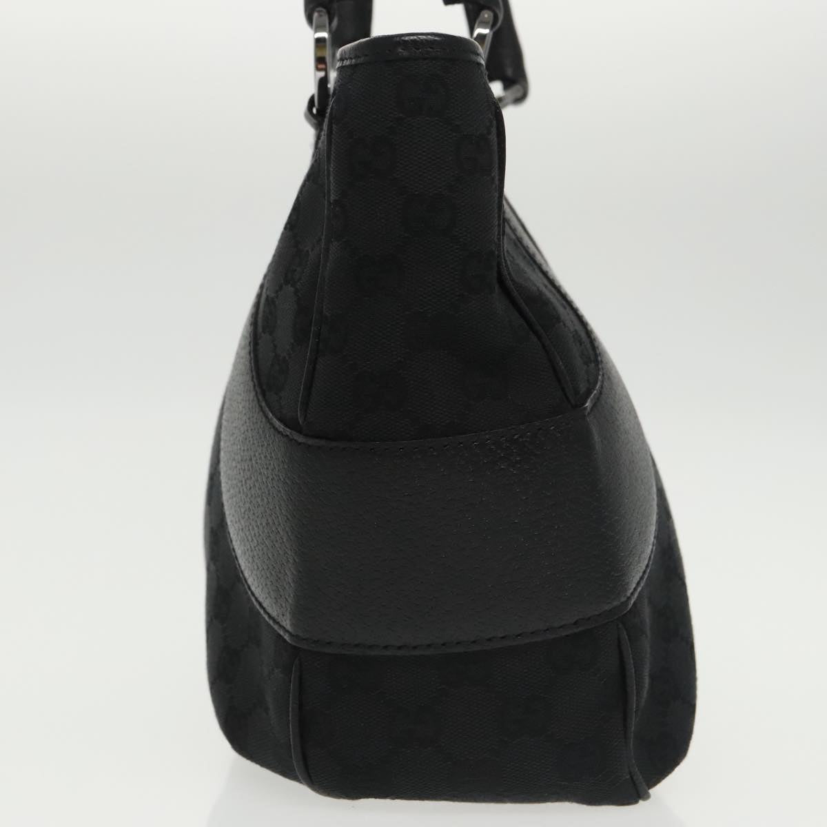 GUCCI GG Canvas Hand Bag Black Silver 113011 101218