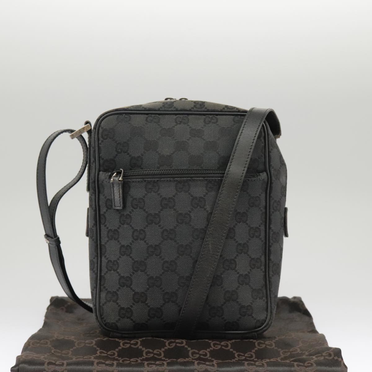 GUCCI GG Canvas Shoulder Bag Black 018 1612 101223