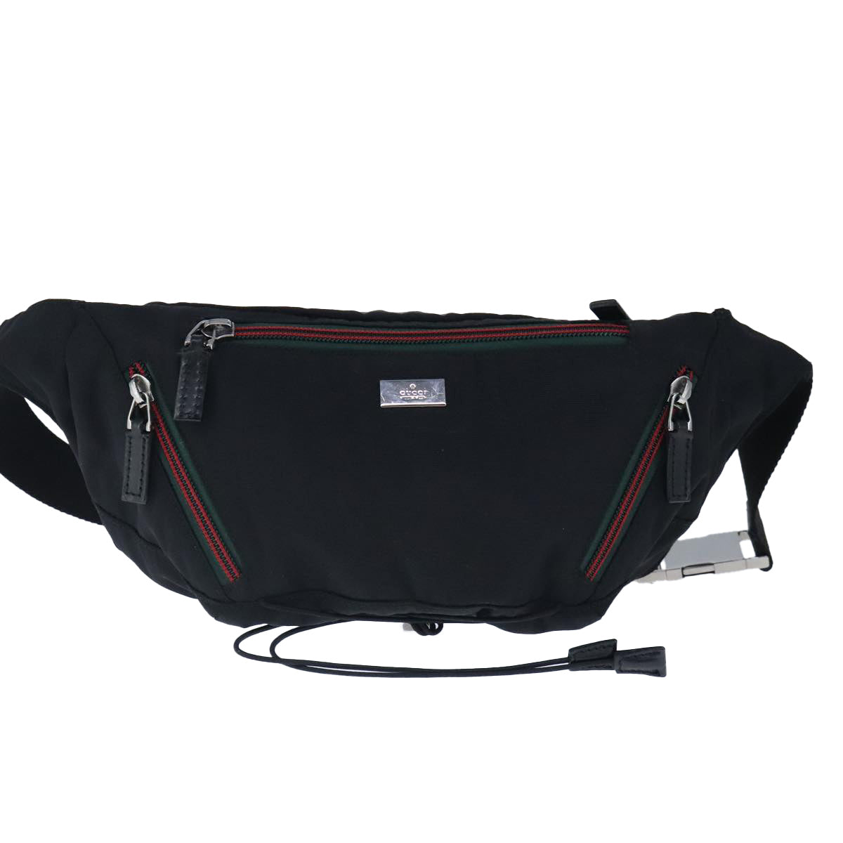 GUCCI Waist bag Nylon Black Silver 122350 101237