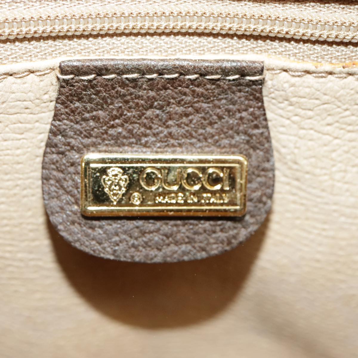 GUCCI GG Supreme Hand Bag PVC Leather Beige Gold 002 58 2140 101244