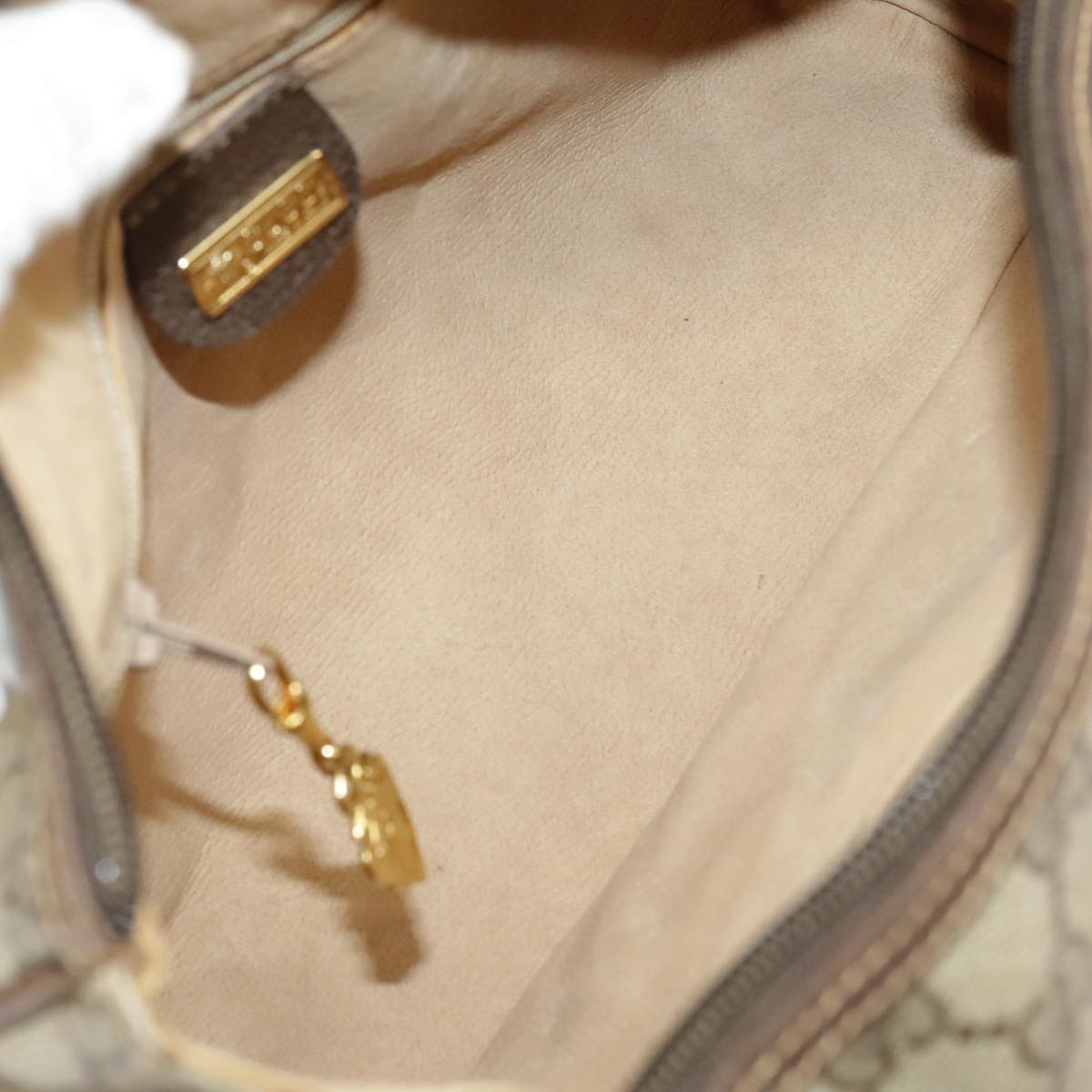 GUCCI GG Supreme Hand Bag PVC Leather Beige Gold 002 58 2140 101244