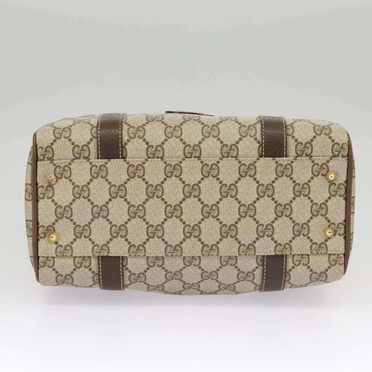 GUCCI GG Supreme Hand Bag PVC Leather Beige Gold 002 58 2140 101244