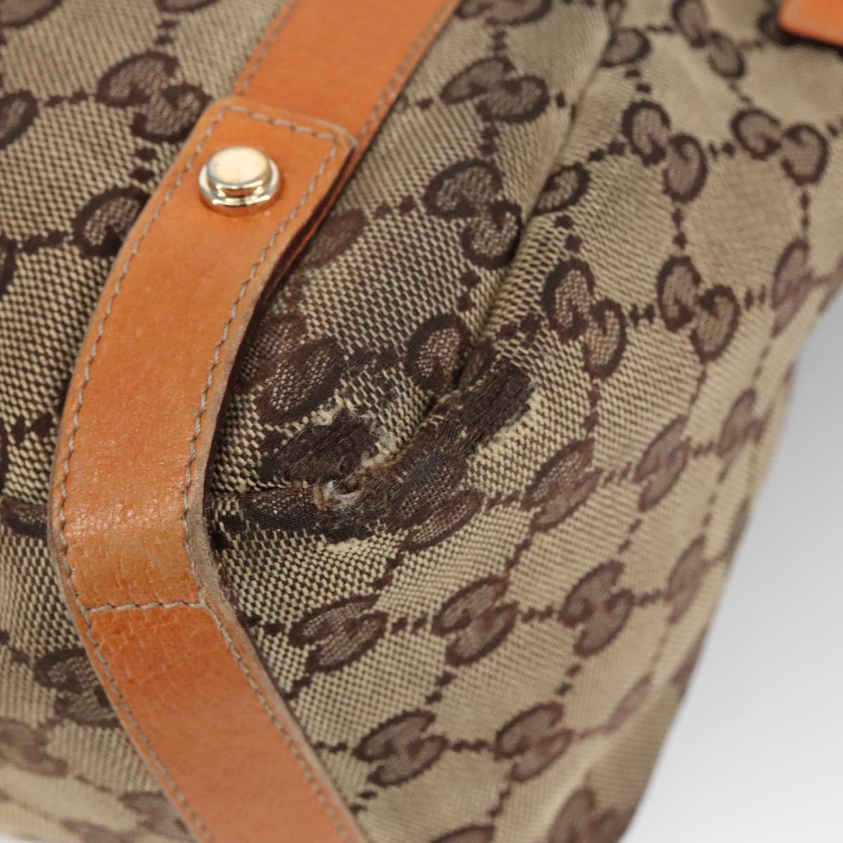 GUCCI GG Canvas Tote Bag Beige Gold 130736 101249