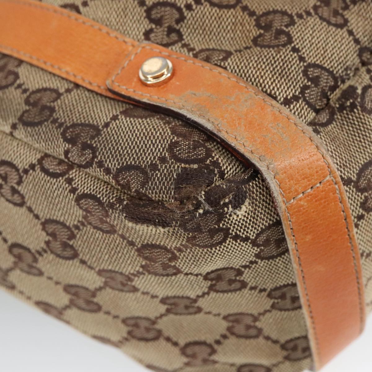 GUCCI GG Canvas Tote Bag Beige Gold 130736 101249