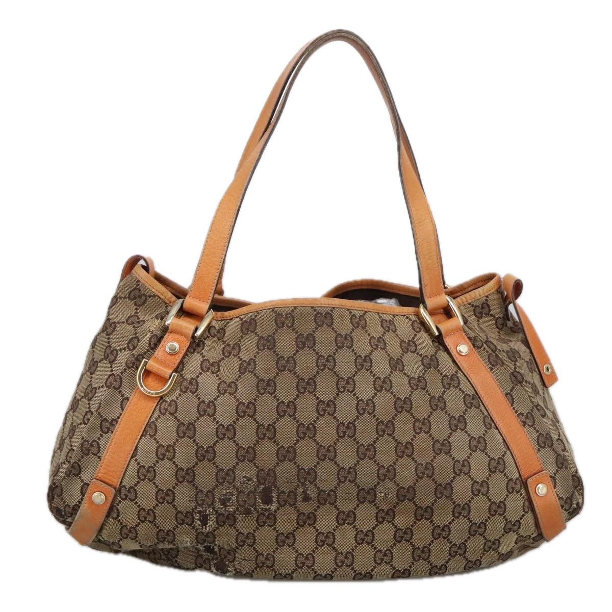 GUCCI GG Canvas Tote Bag Beige Gold 130736 101249