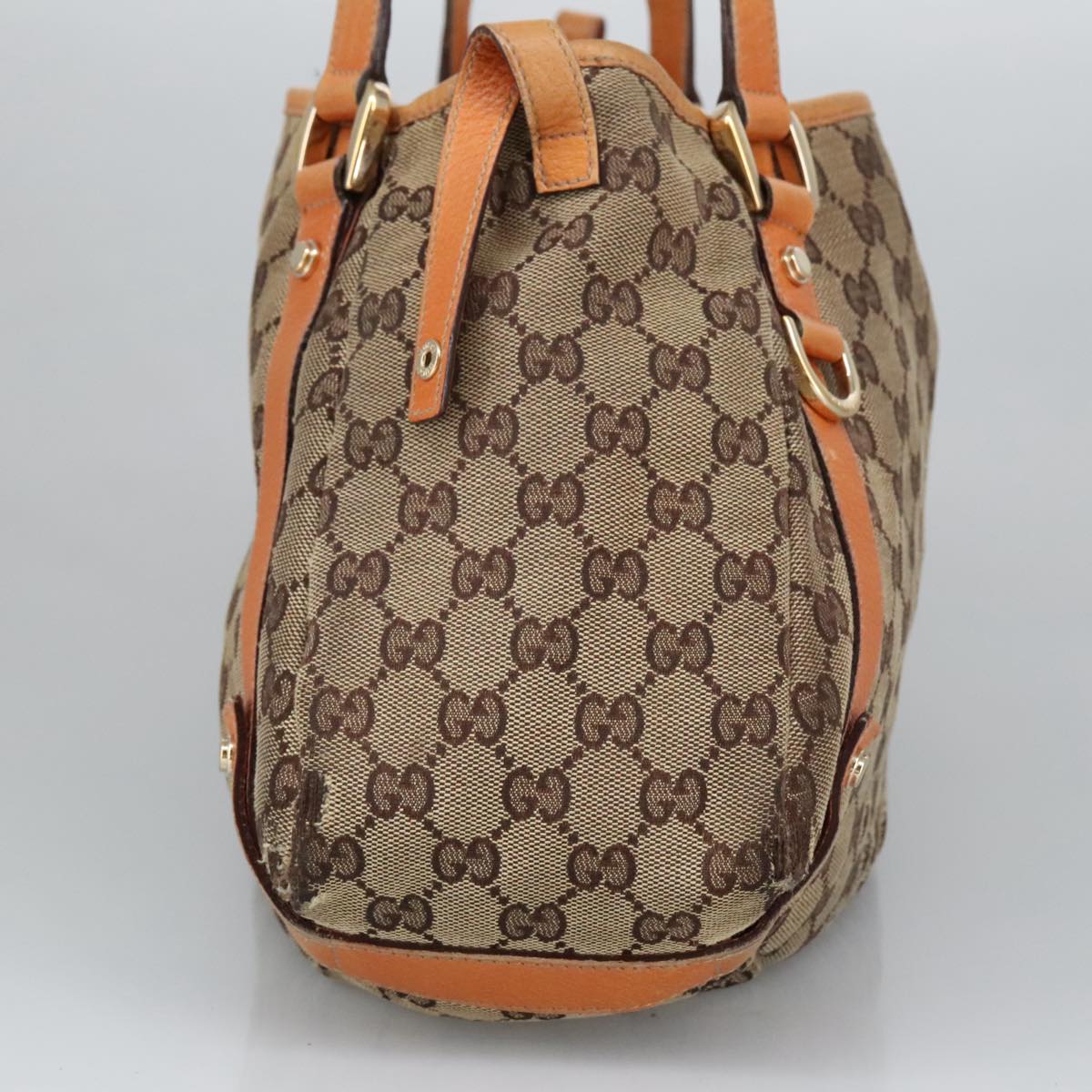 GUCCI GG Canvas Tote Bag Beige Gold 130736 101249