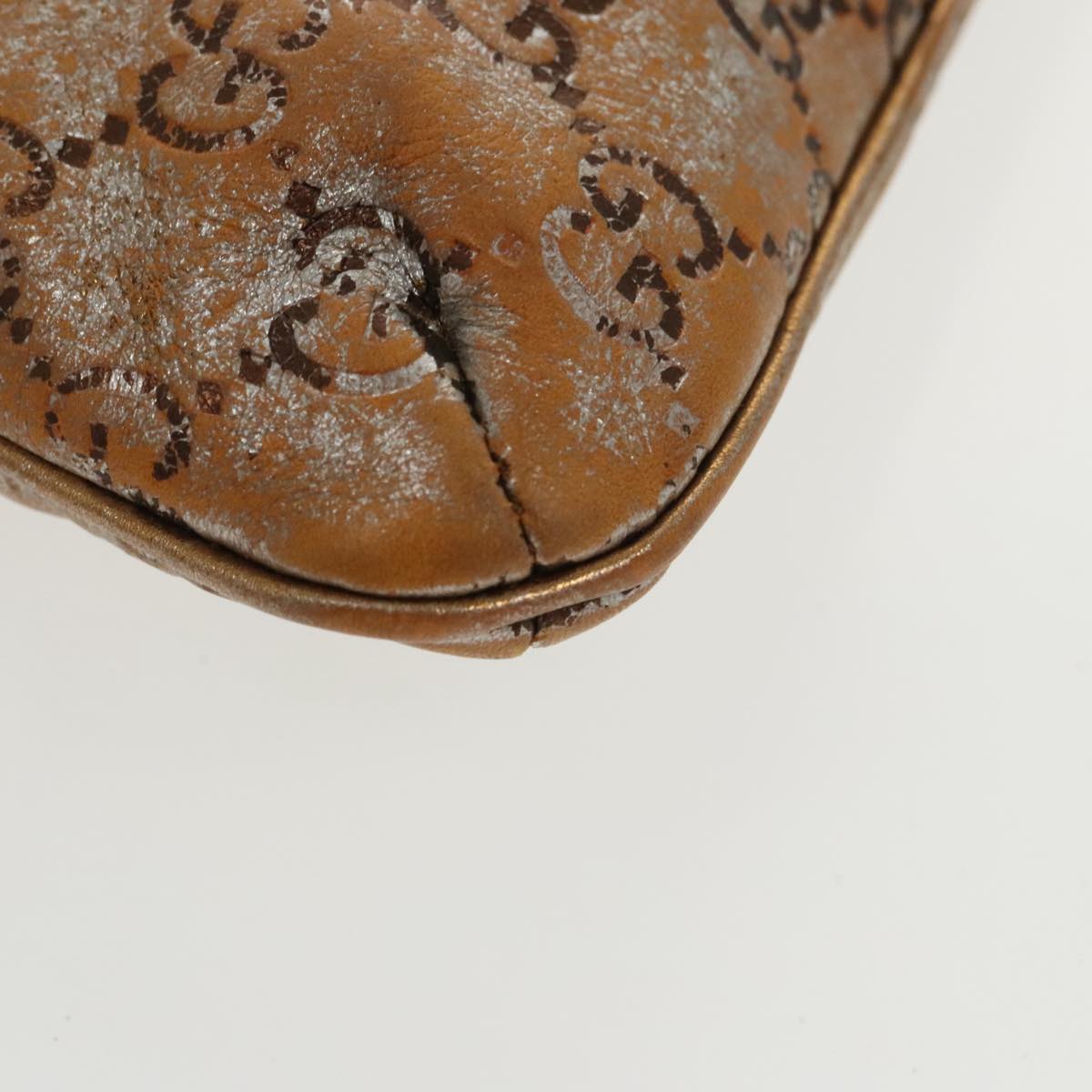 GUCCI GG Canvas Accessory Pouch Bronze Gold 153020 101273