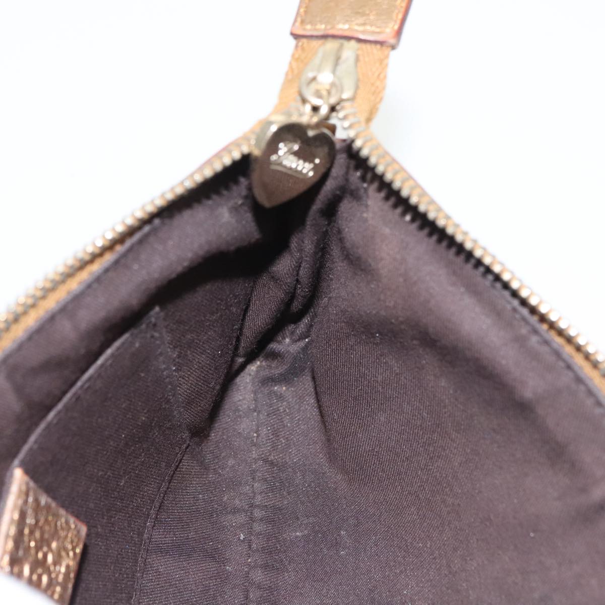 GUCCI GG Canvas Accessory Pouch Bronze Gold 153020 101273