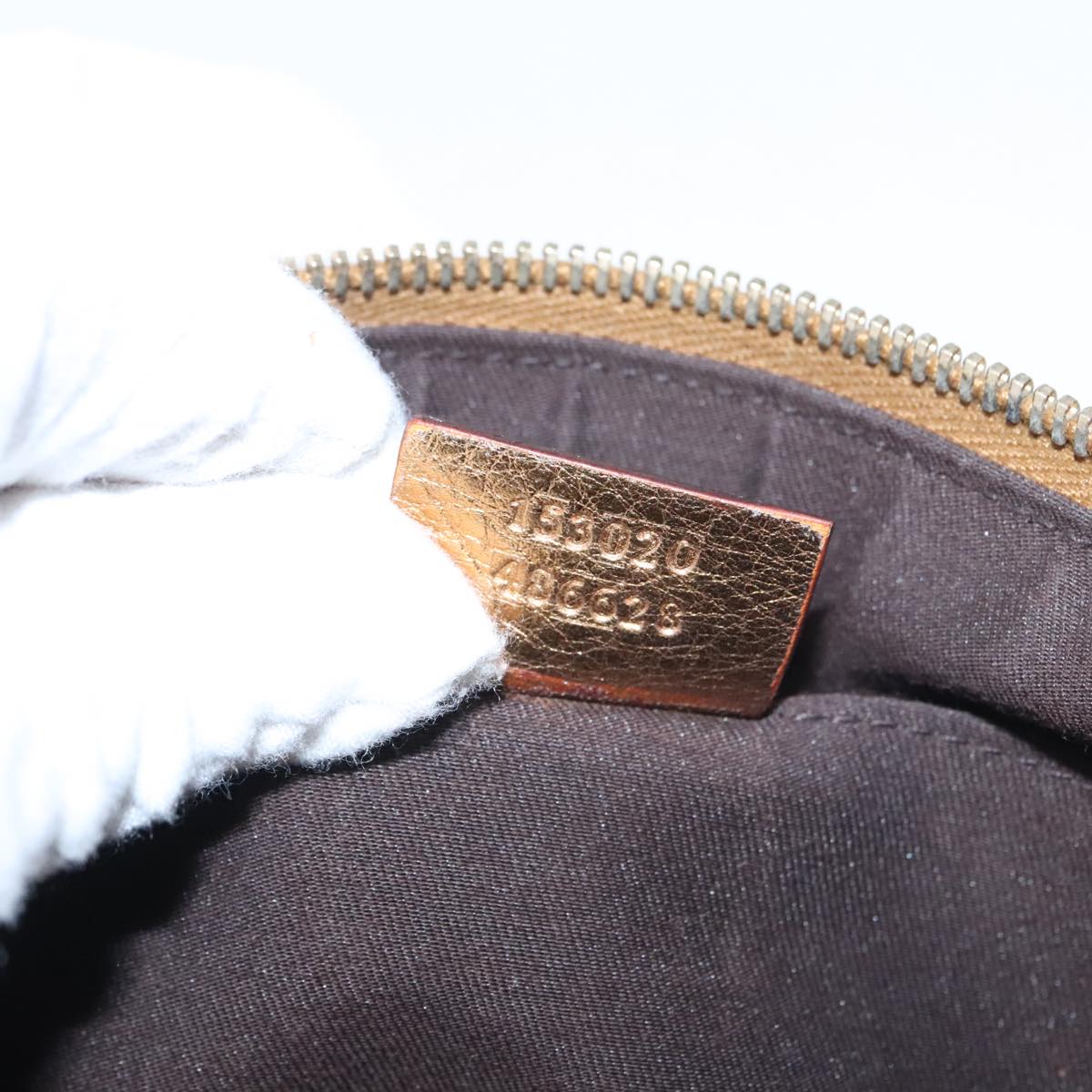GUCCI GG Canvas Accessory Pouch Bronze Gold 153020 101273