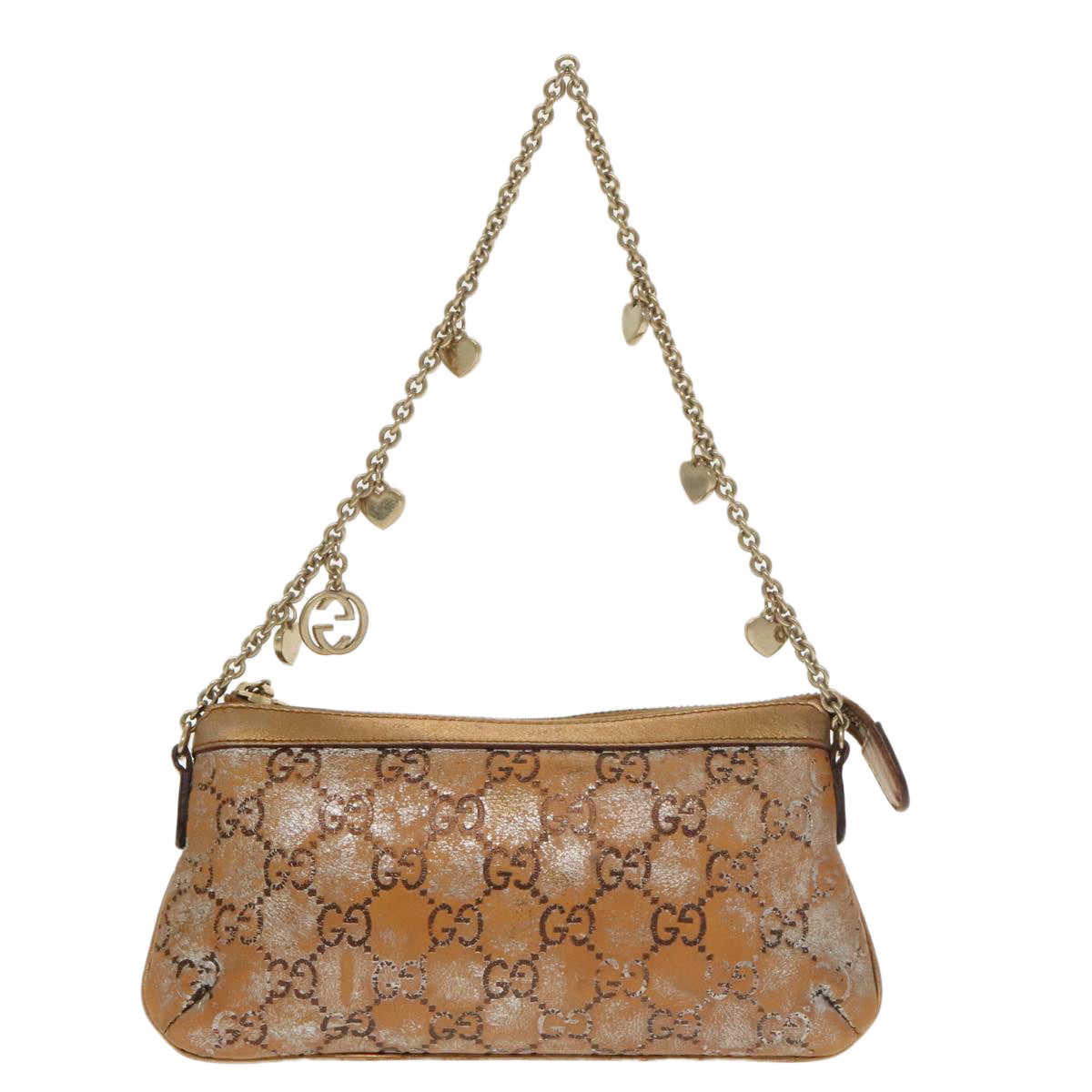 GUCCI GG Canvas Accessory Pouch Bronze Gold 153020 101273