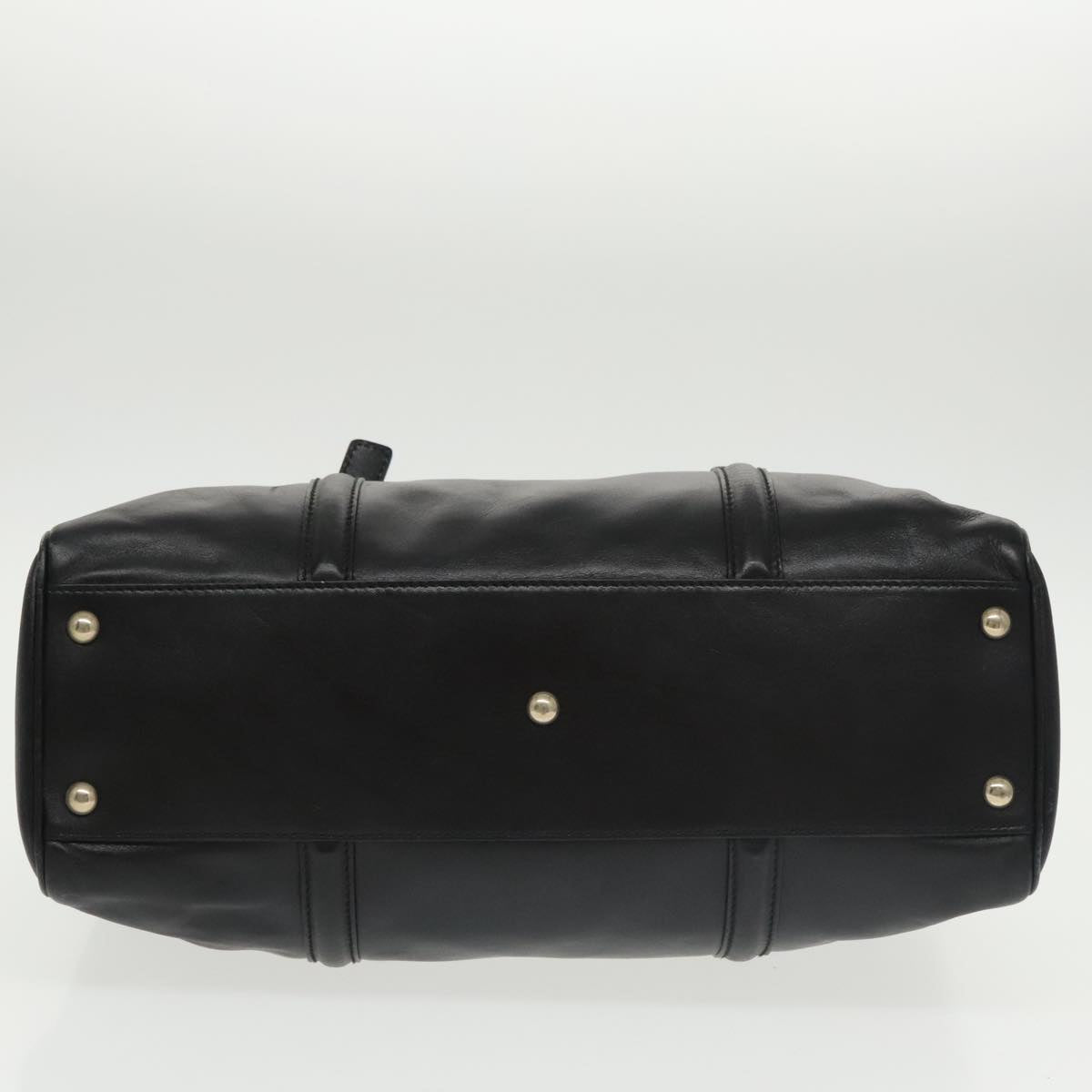 GUCCI Hand Bag Leather Gold Black 170010 101278
