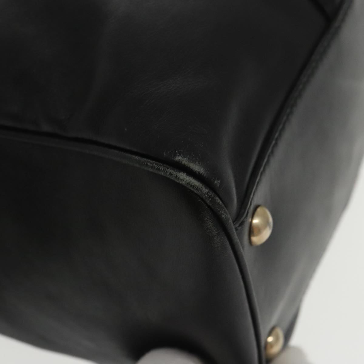 GUCCI Hand Bag Leather Gold Black 170010 101278