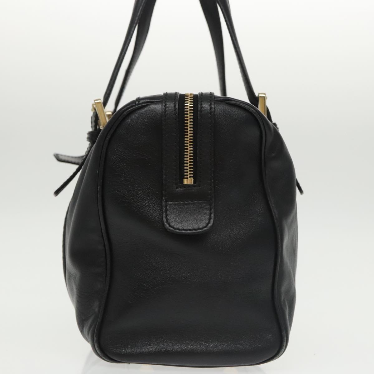 GUCCI Hand Bag Leather Gold Black 170010 101278