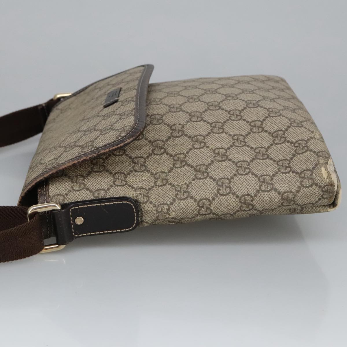 GUCCI GG Supreme Shoulder Bag PVC Beige 223666 101285