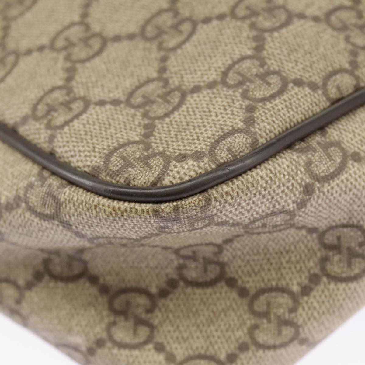 GUCCI GG Supreme Shoulder Bag PVC Beige 201448 101290