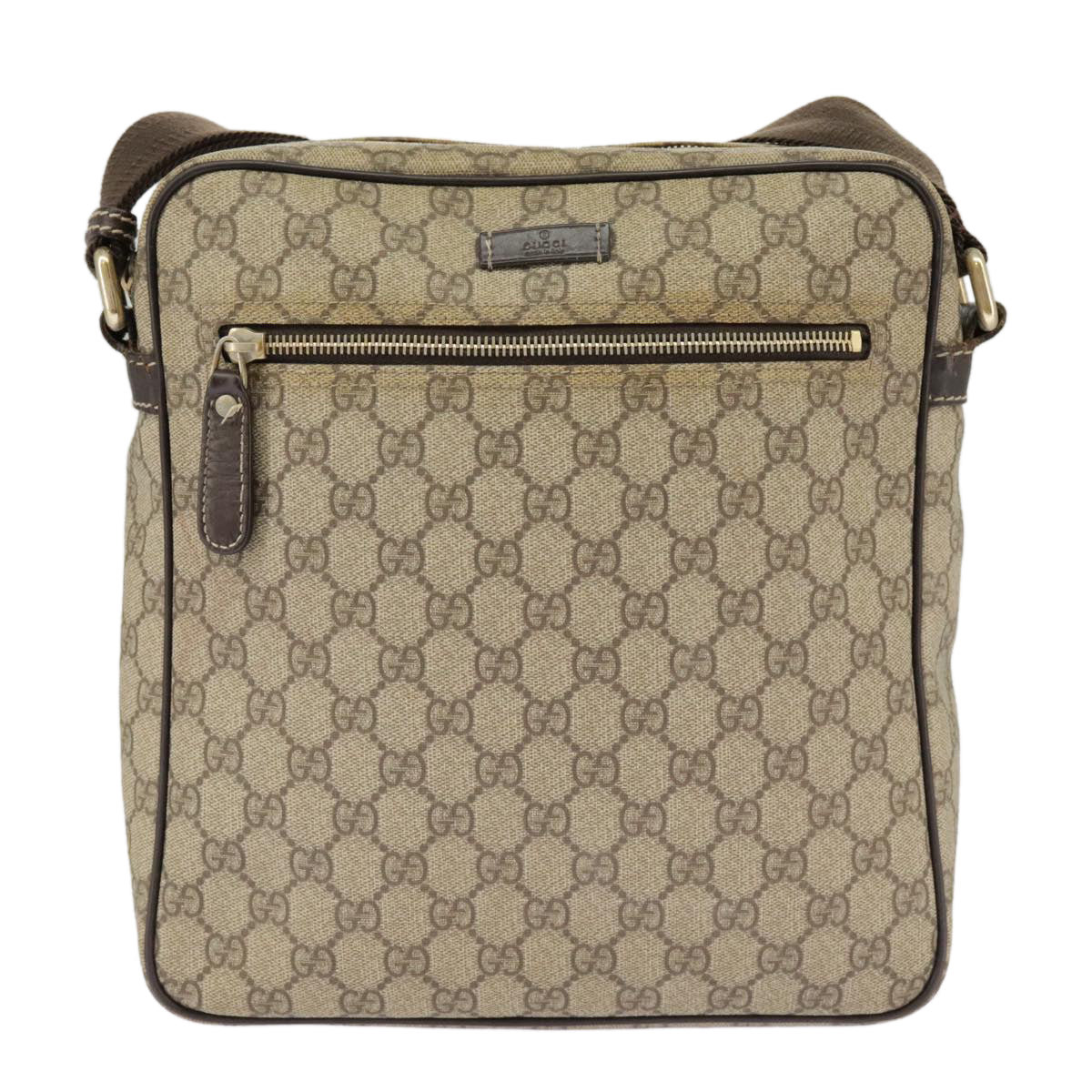 GUCCI GG Supreme Shoulder Bag PVC Beige 201448 101290