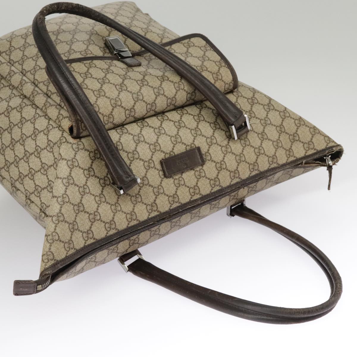 GUCCI GG Supreme Shoulder Bag PVC Beige 101291