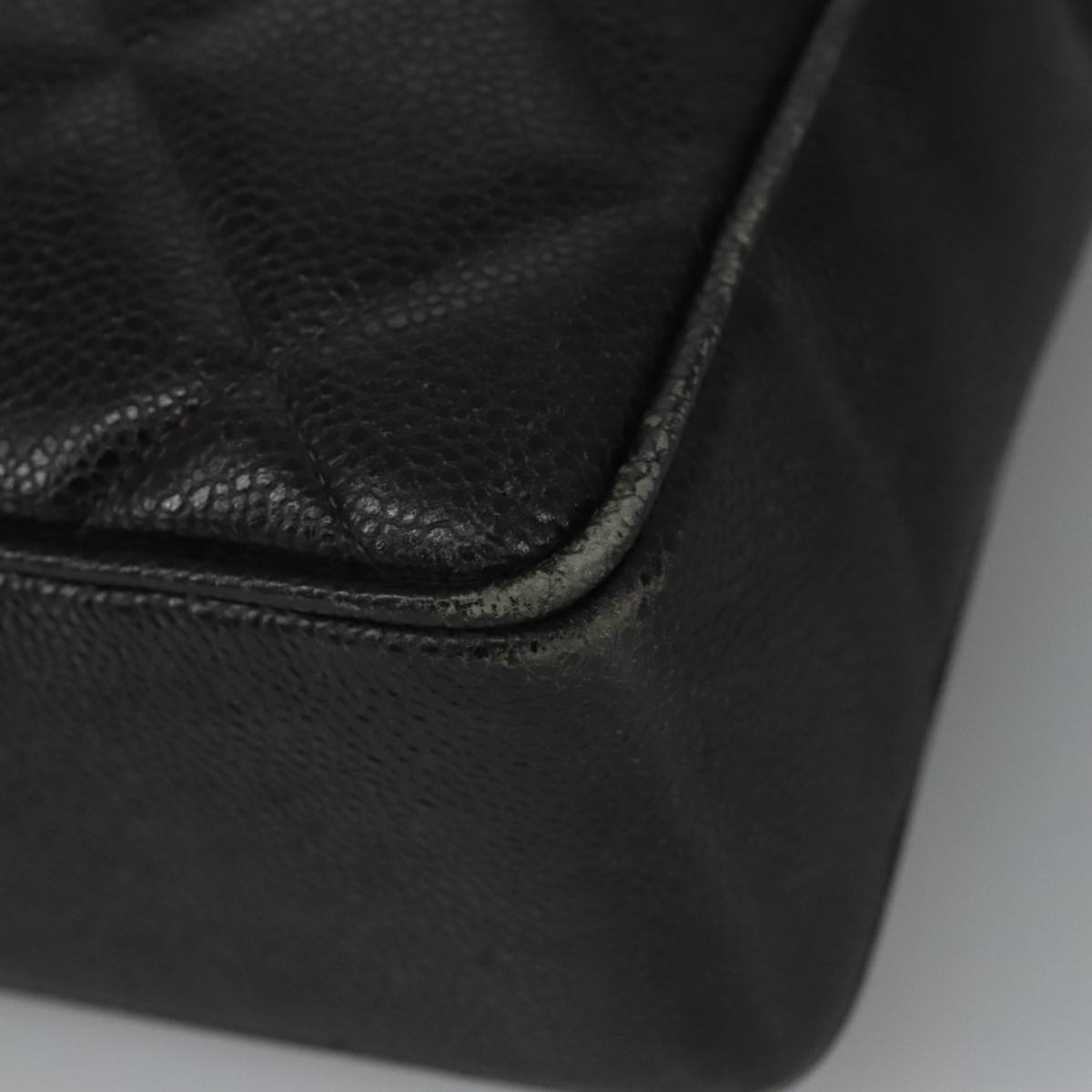 CHANEL Matelasse Hand Bag Caviar Skin Black CC 101307A