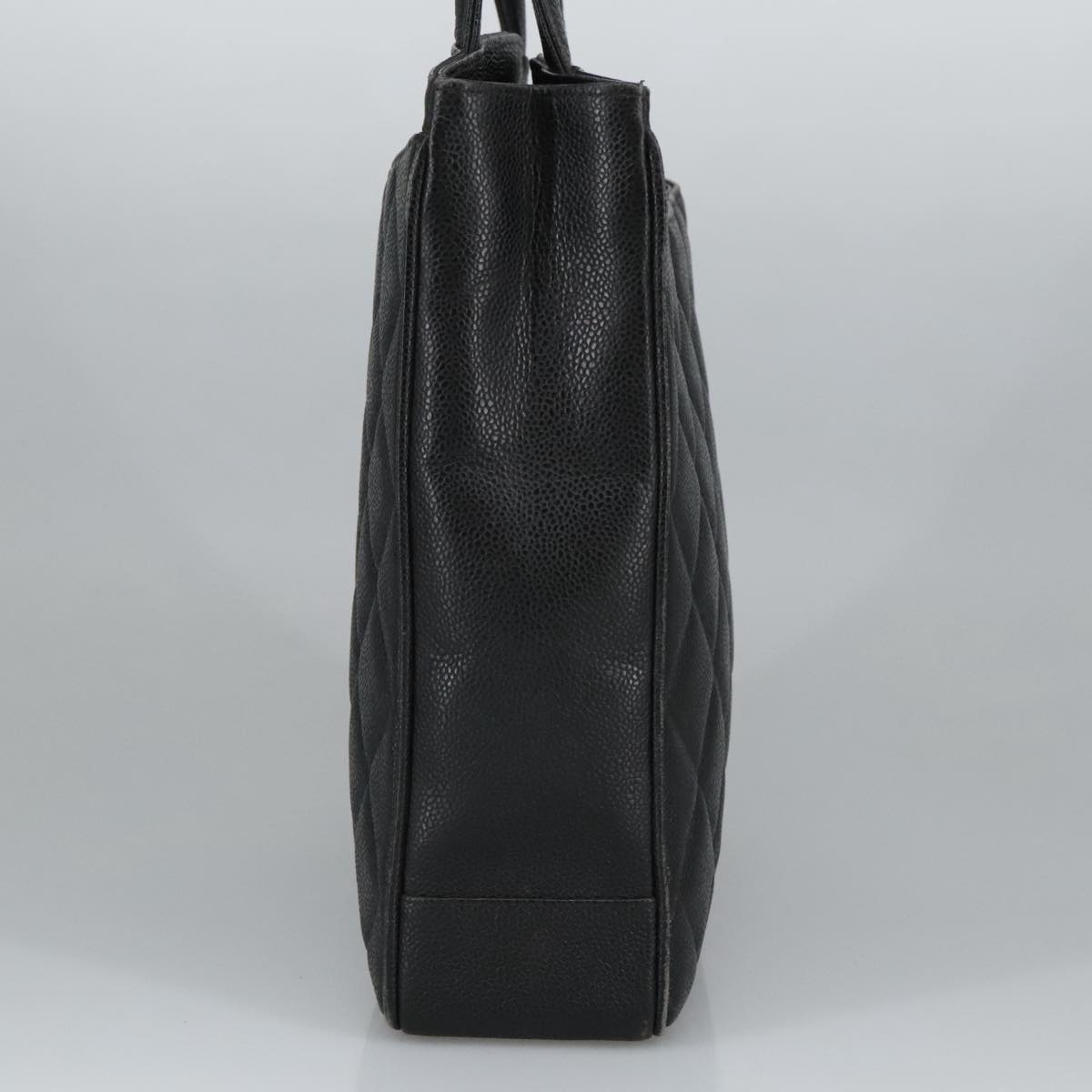 CHANEL Matelasse Hand Bag Caviar Skin Black CC 101307A