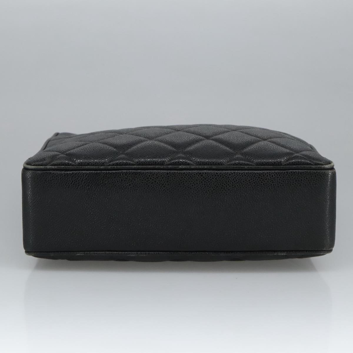 CHANEL Matelasse Hand Bag Caviar Skin Black CC 101307A