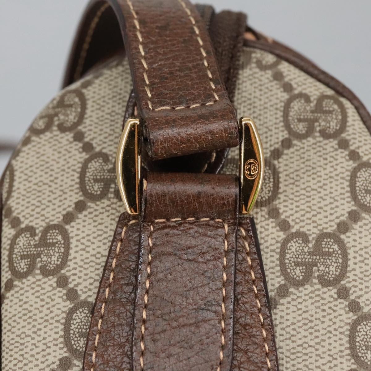 GUCCI GG Supreme Web Sherry Line Bag PVC Beige 001 123 0918 101309A